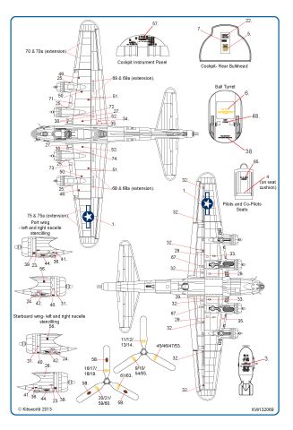 Kits-World KW132069 1:32 Boeing B-17F/G Flying Fortress Comprehensive General Stencilling