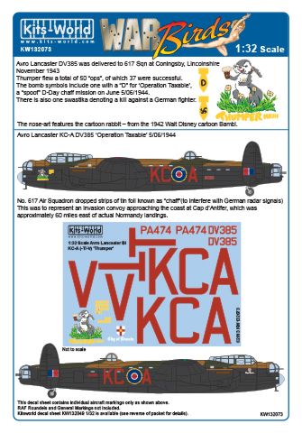 Kits-World KW132073 1:32 Avro Lancaster B.I/III