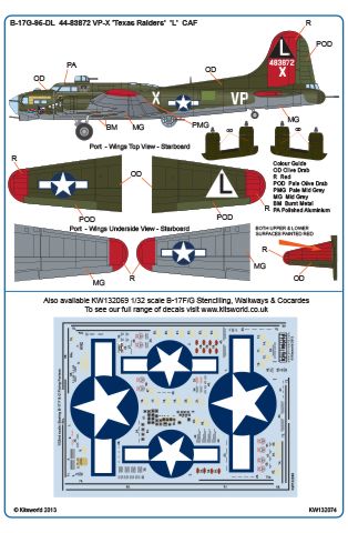 Kits-World KW132074 1:32 Boeing B-17G Flying Fortress