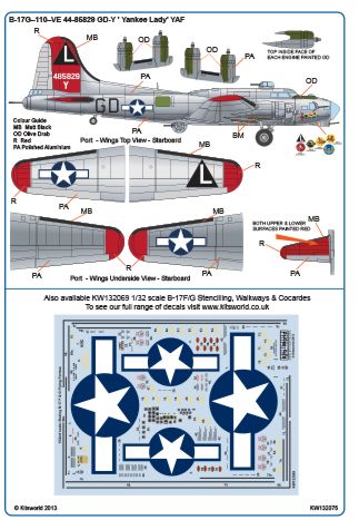 Kits-World KW132075 1:32 Boeing B-17G Flying Fortress