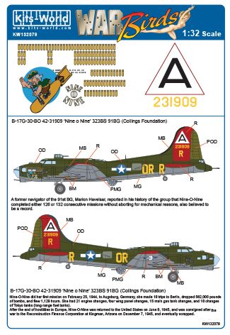 Kits-World KW132079 1:32 Boeing B-17G Flying Fortress