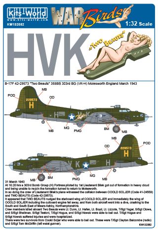 Kits-World KW132082 1:32 Boeing B-17F Flying Fortress