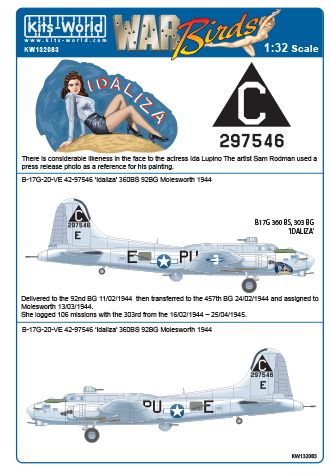 Kits-World KW132083 1:32 Boeing B-17G Flying Fortress