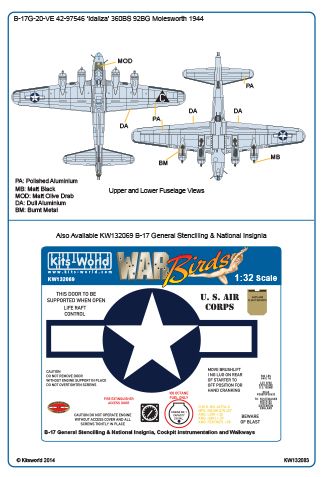 Kits-World KW132083 1:32 Boeing B-17G Flying Fortress