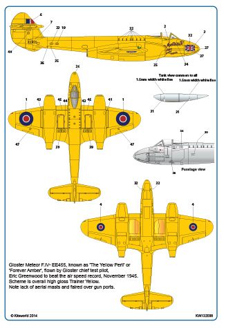 Kits-World KW132086 1:32 Gloster Meteor Mk.IV F.4