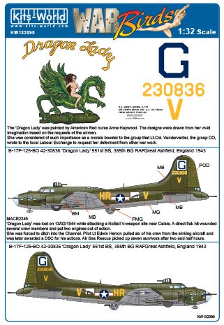 Kits-World KW132090 1:32 Boeing B-17F Flying Fortress