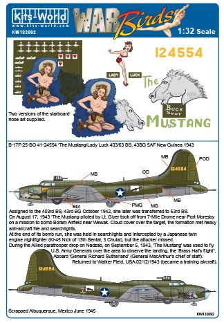 Kits-World KW132092 1:32 Boeing B-17F Flying Fortress