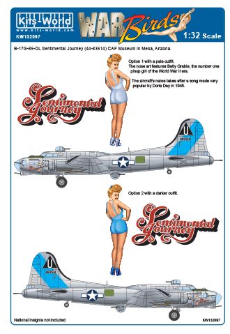 Kits-World KW132097 1:32 Boeing B-17G Flying Fortress