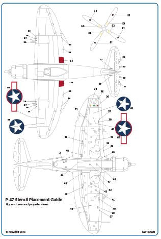 Kits-World KW132098 1:32 Republic P-47D Thunderbolts