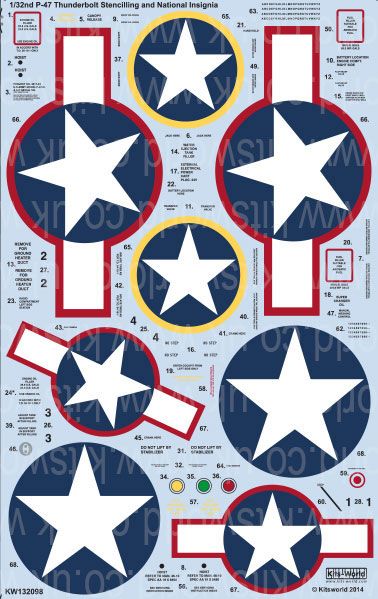 Kits-World KW132098 1:32 Republic P-47D Thunderbolts