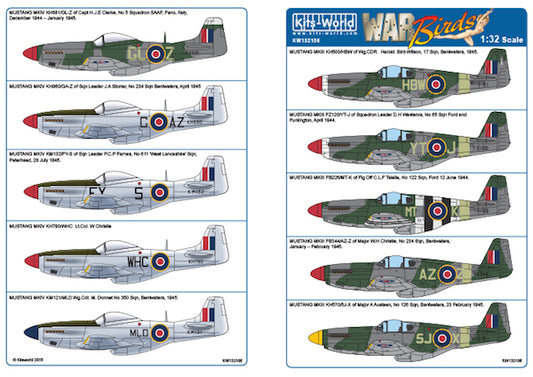 Kits-World KW132106 1:32 North-American RAF Mustang Aces