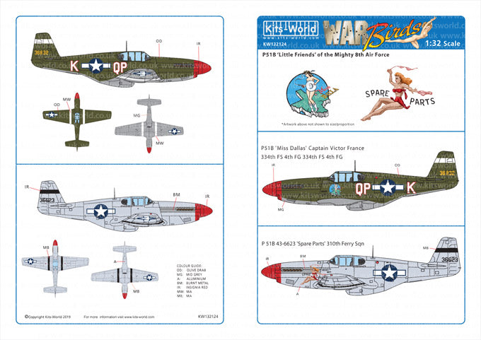 Kits-World KW132124 1:32 North-American P-51B Mustang