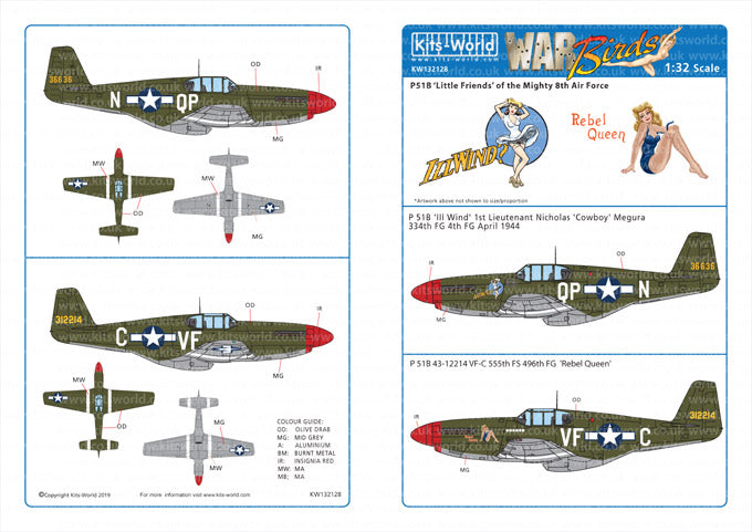 Kits-World KW132128 1:32 North-American P-51B Mustang