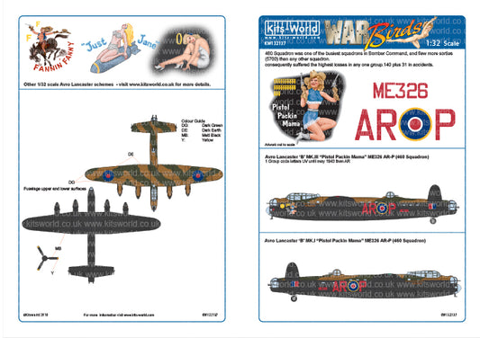 Kits-World KW132137 1:32 Avro Lancaster Bomber 'B' Mk.I