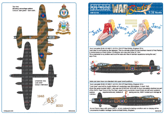 Kits-World KW132138 1:32 Avro Lancaster B Mk.VII