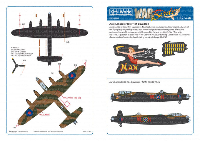 Kits-World KW132140 1:32 Avro Lancaster Bomber 'B' Mk.I