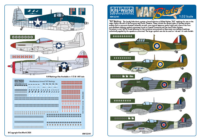 Kits-World KW132141 1:32 Various Generic âKillâ Markings