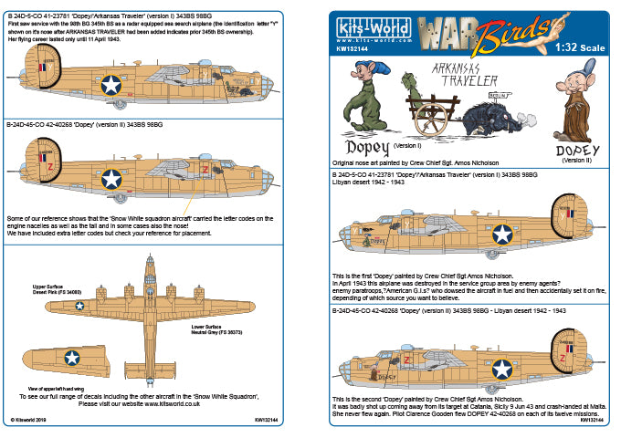 Kits-World KW132144 1:32 Consolidated B-24D Liberator