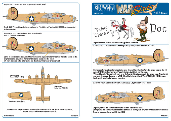 Kits-World KW132145 1:32 Consolidated B-24D Liberator