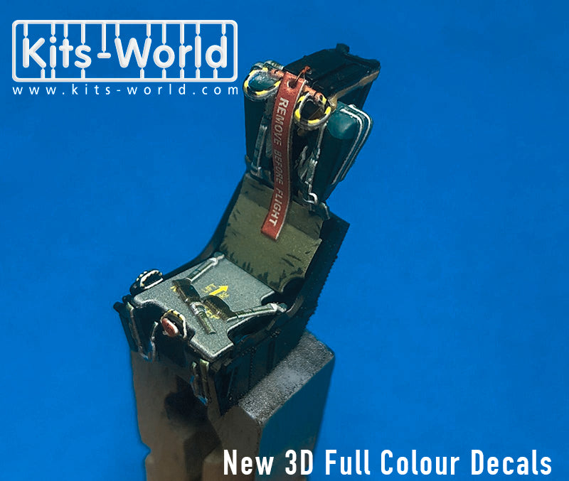Kits-World 3D132018 1:32 Full Colour 3D Decals - McDonnell Douglas F4 Phantom II U.S.A.F/U.S.N. 'MB' Ejection Seat Set