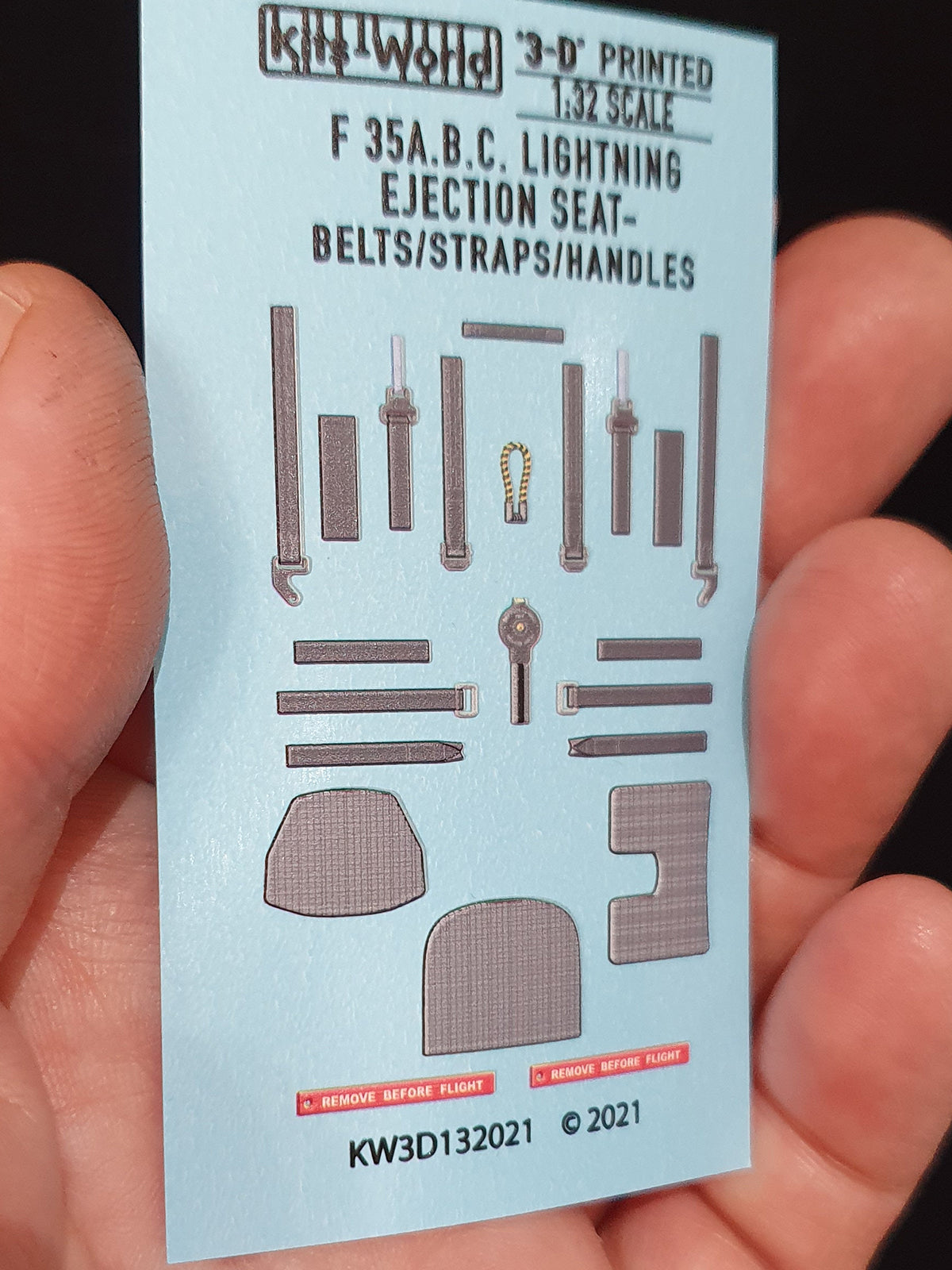 Kits-World 3D132021 1:32 Full Colour 3D Decals - Lockheed Martin F-35A/B/C Lightning II Ejection Seat Seat Belt Set