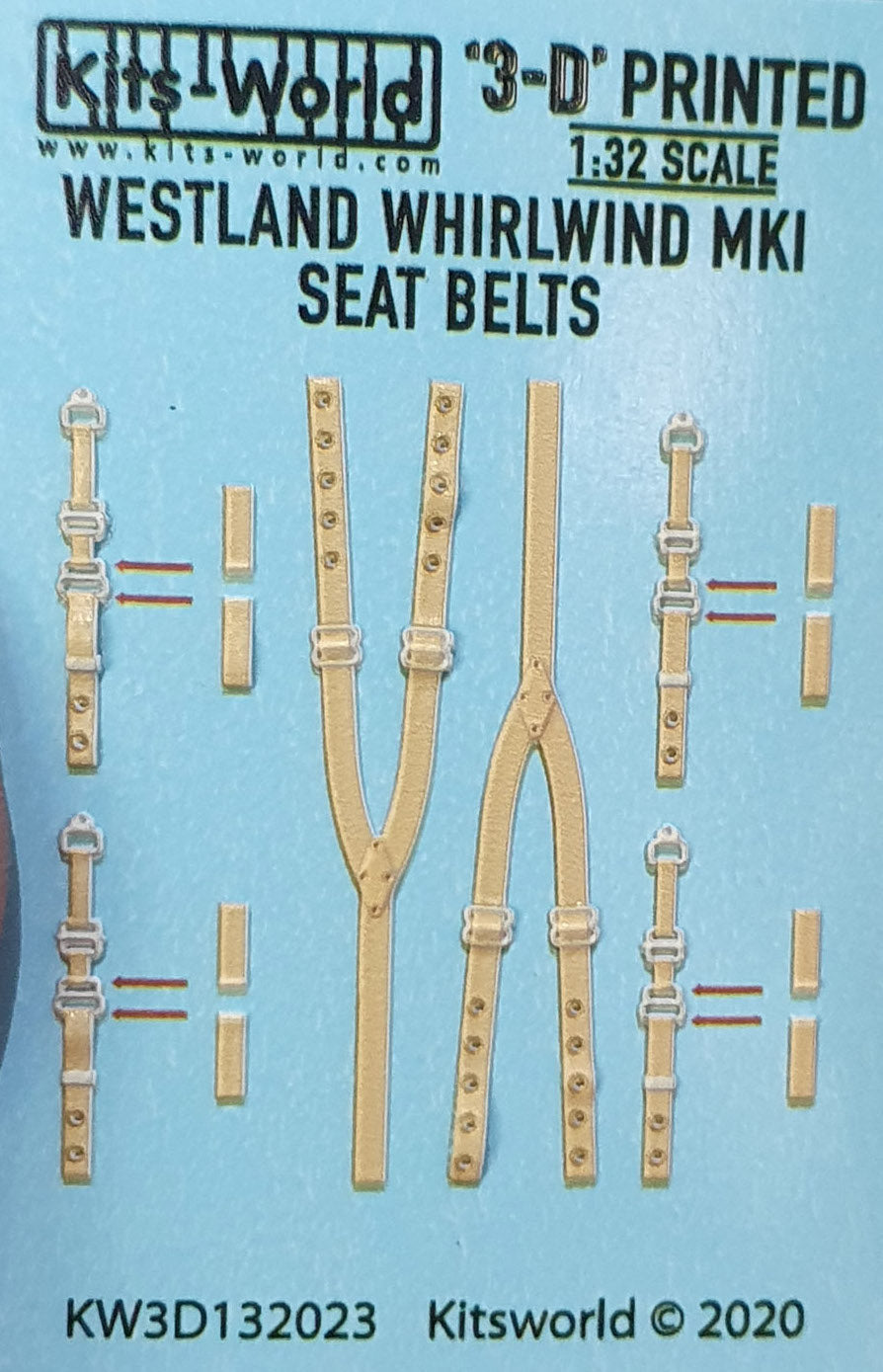 Kits-World 3D132023 1:32 Full Colour 3D Decals - Westland Whirlwind Mk.I Seat Belt Set