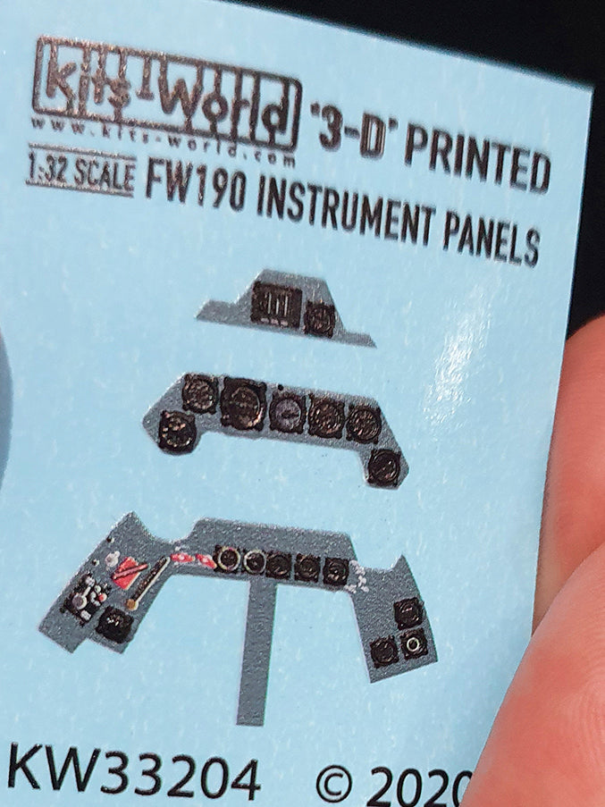 Kits-World 3D1321004 1:32 Full Colour 3D Decals - Focke-Wulf Fw-190A/F Cockpit Instrument Panel