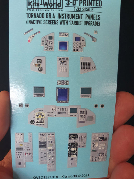 Kits-World 3D1321018 1:32 Full Colour 3D Decals - Panavia Tornado GR.4 (Inactive Screens with 'Tardis' Upgrade) Cockpit Instrument Panel