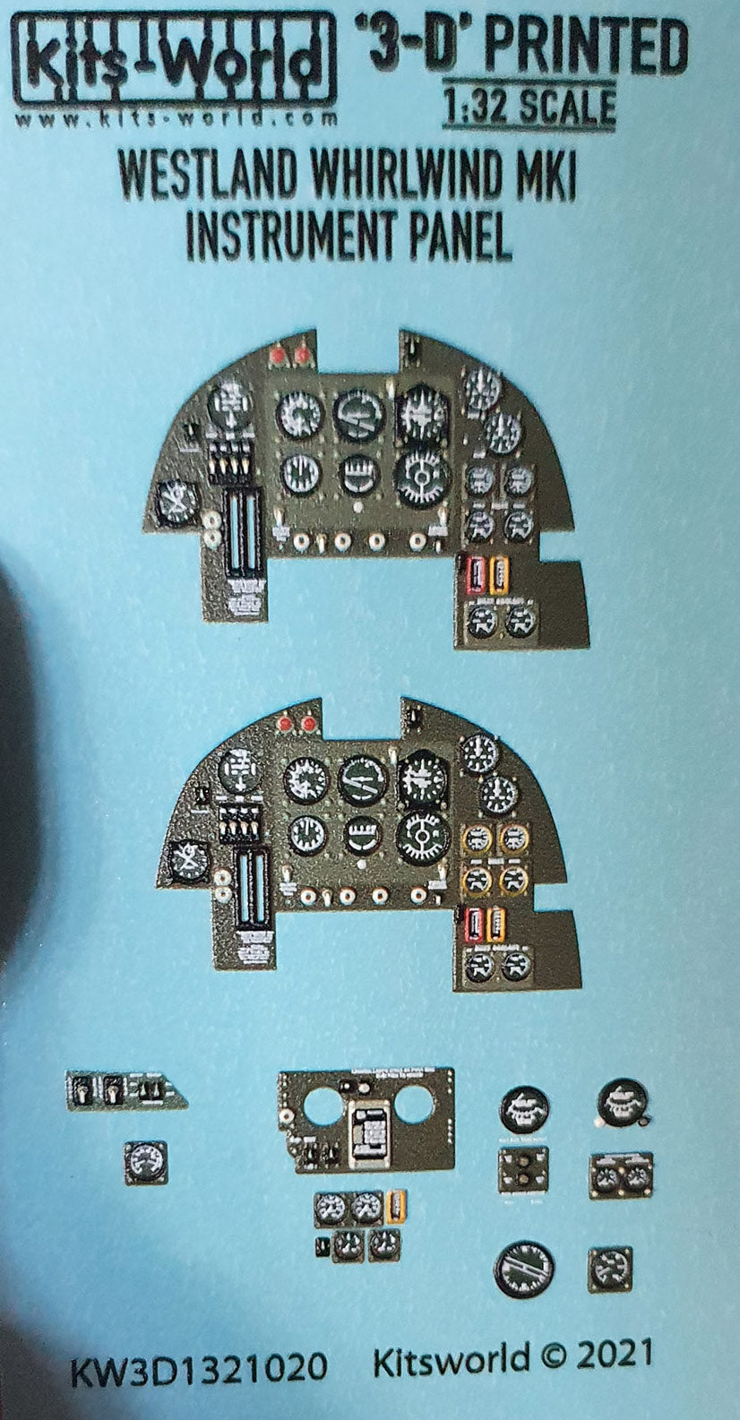 Kits-World 3D1321020 1:32 Full Colour 3D Decals - Westland Whirlwind Mk.I Cockpit Instrument Panel