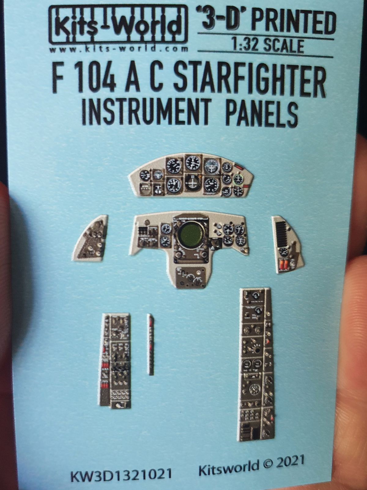Kits-World 3D1321021 1:32 Full Colour 3D Decals - Lockheed F-104A/C Starfighter (Screen Off) Cockpit Instrument Panel