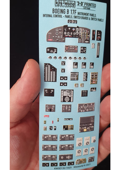 Kits-World 3D1321023 1:32 Full Colour 3D Decals - Boeing B-17F Flying Fortress Cockpit Instrument Panel