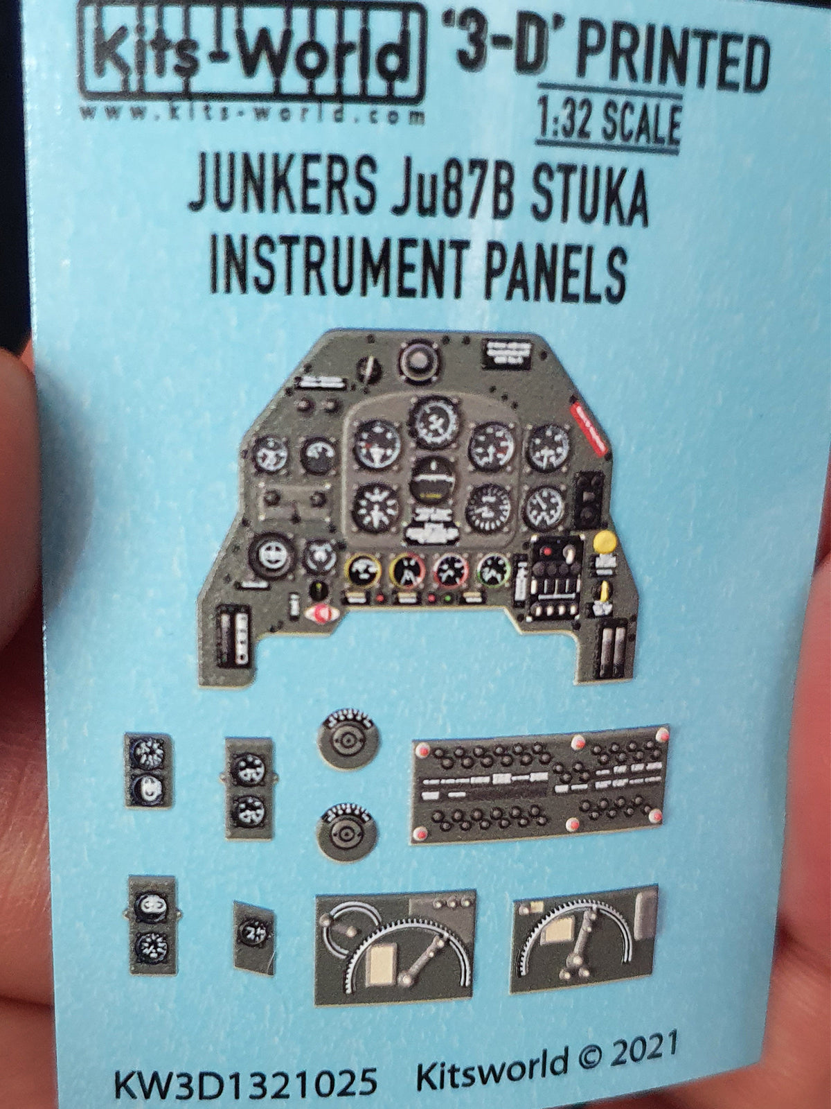 Kits-World 3D1321025 1:32 Full Colour 3D Decals - Junkers Ju-87B 'Stuka' Cockpit Instrument Panel