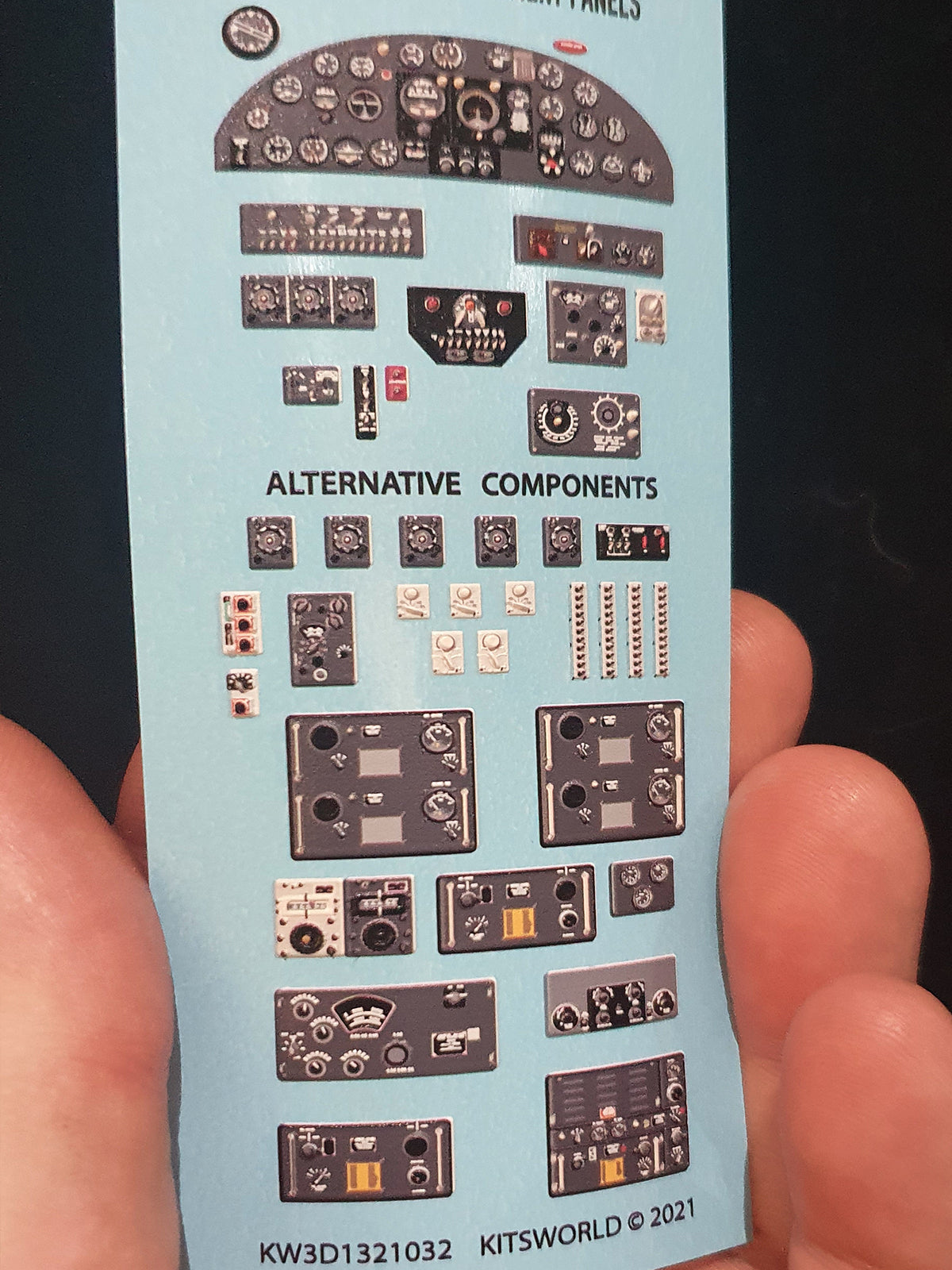 Kits-World 3D1321032 1:32 Full Colour 3D Decals - North-American B-25H Mitchell Cockpit Instrument Panel