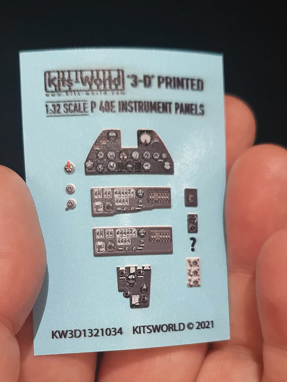 Kits-World 3D1321034 1:32 Full Colour 3D Decals - Curtiss P-40E Warhawk Cockpit Instrument Panel