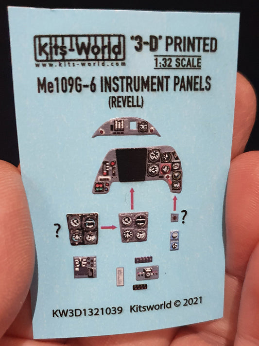 Kits-World 3D1321039 1:32 Full Colour 3D Decals - Messerschmitt Bf-109G-6 Cockpit Instrument Panel