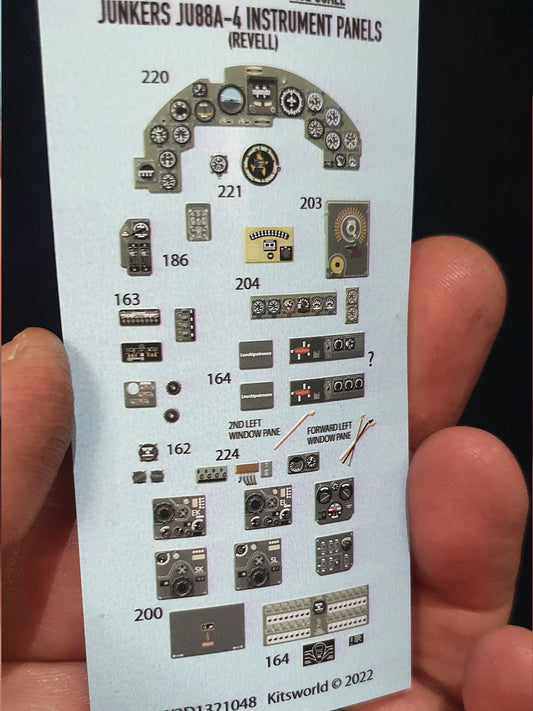 Kits-World 3D1321048 1:32 Full Colour 3D Decals - Junkers Ju-88A-4 Cockpit Instrument Panel