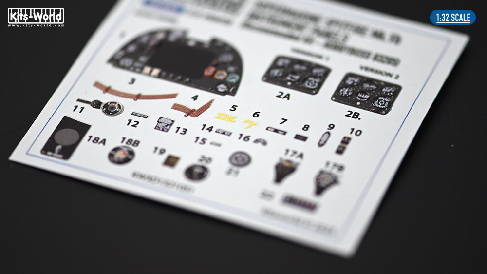 Kits-World 3D1321051 1:32 Supermarine Spitfire Mk.Vb Full colour Instrument Panel