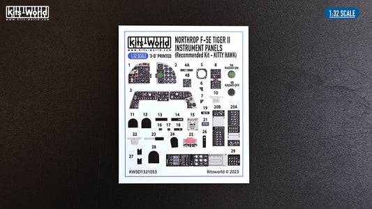 Kits-World KW3D1321053 1:32 Northrop F-5E Tiger II 3D cockpit decals