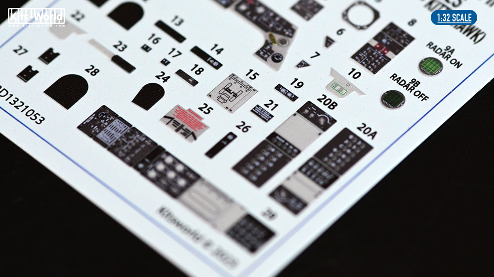 Kits-World KW3D1321053 1:32 Northrop F-5E Tiger II 3D cockpit decals