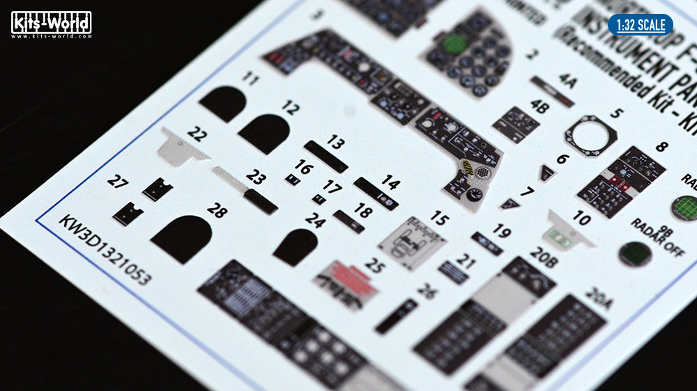 Kits-World KW3D1321053 1:32 Northrop F-5E Tiger II 3D cockpit decals