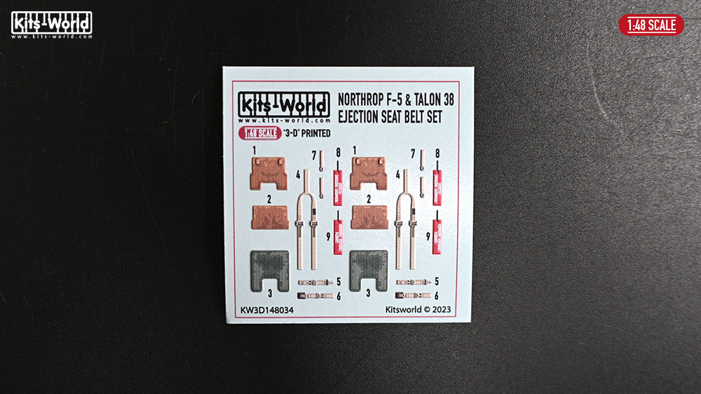 Kits-World 3D148034 1:48 Northrop F-5 & T-38 3D full colour Seat Harness