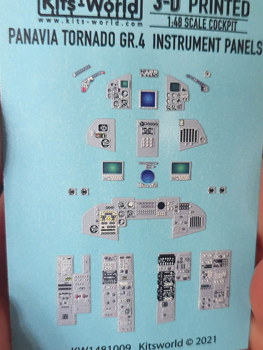 Kits-World 3D1481009 1:48 Full Colour 3D Decals - Panavia Tornado GR.4 (Screens Off) Cockpit Instrument Panel