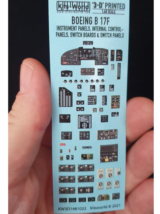 Kits-World 3D1481022 1:48 Full Colour 3D Decals - Boeing B-17F Flying Fortress Cockpit Instrument Panel