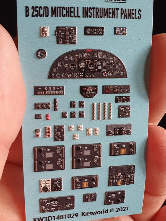 Kits-World 3D1481029 1:48 Full Colour 3D Decals - North-American B-25C/D Mitchell Cockpit Instrument Panel