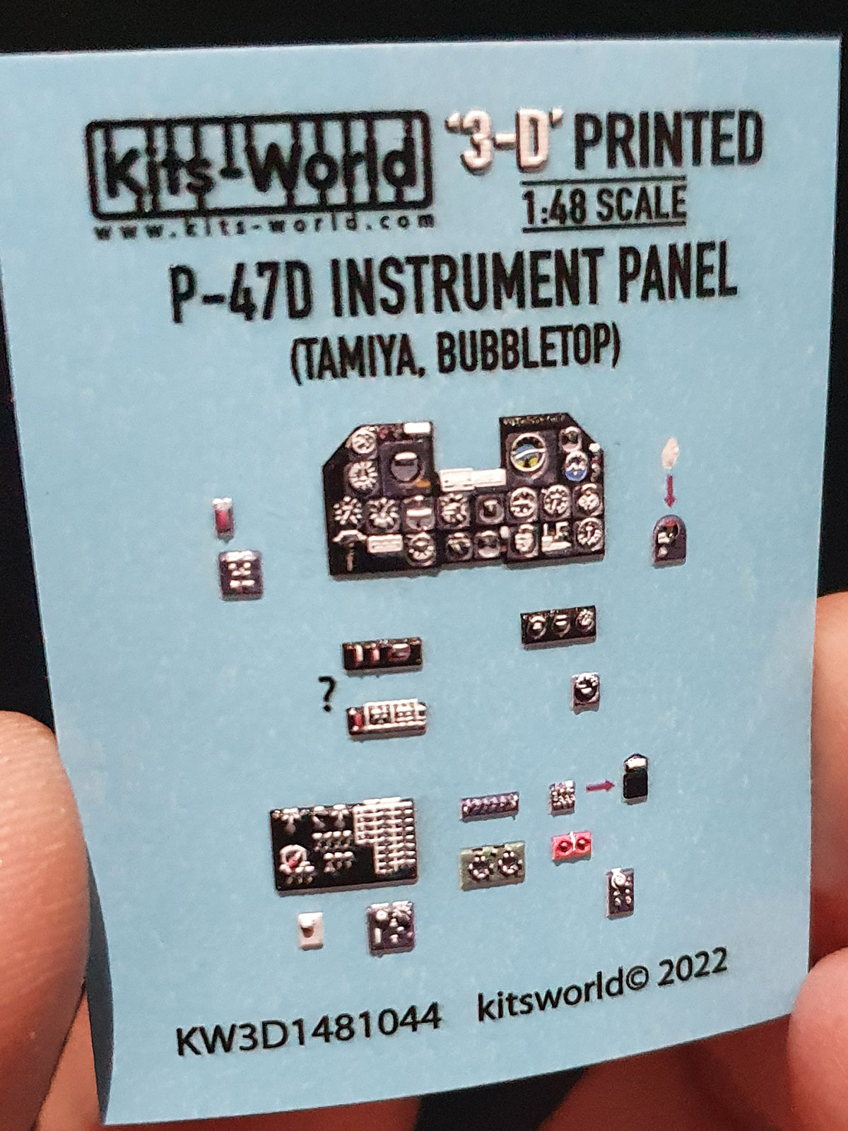 Kits-World 3D1481044 1:48 Full Colour 3D Decals - Republic P-47C Thunderbolt Bubble Top Cockpit Instrument Panel