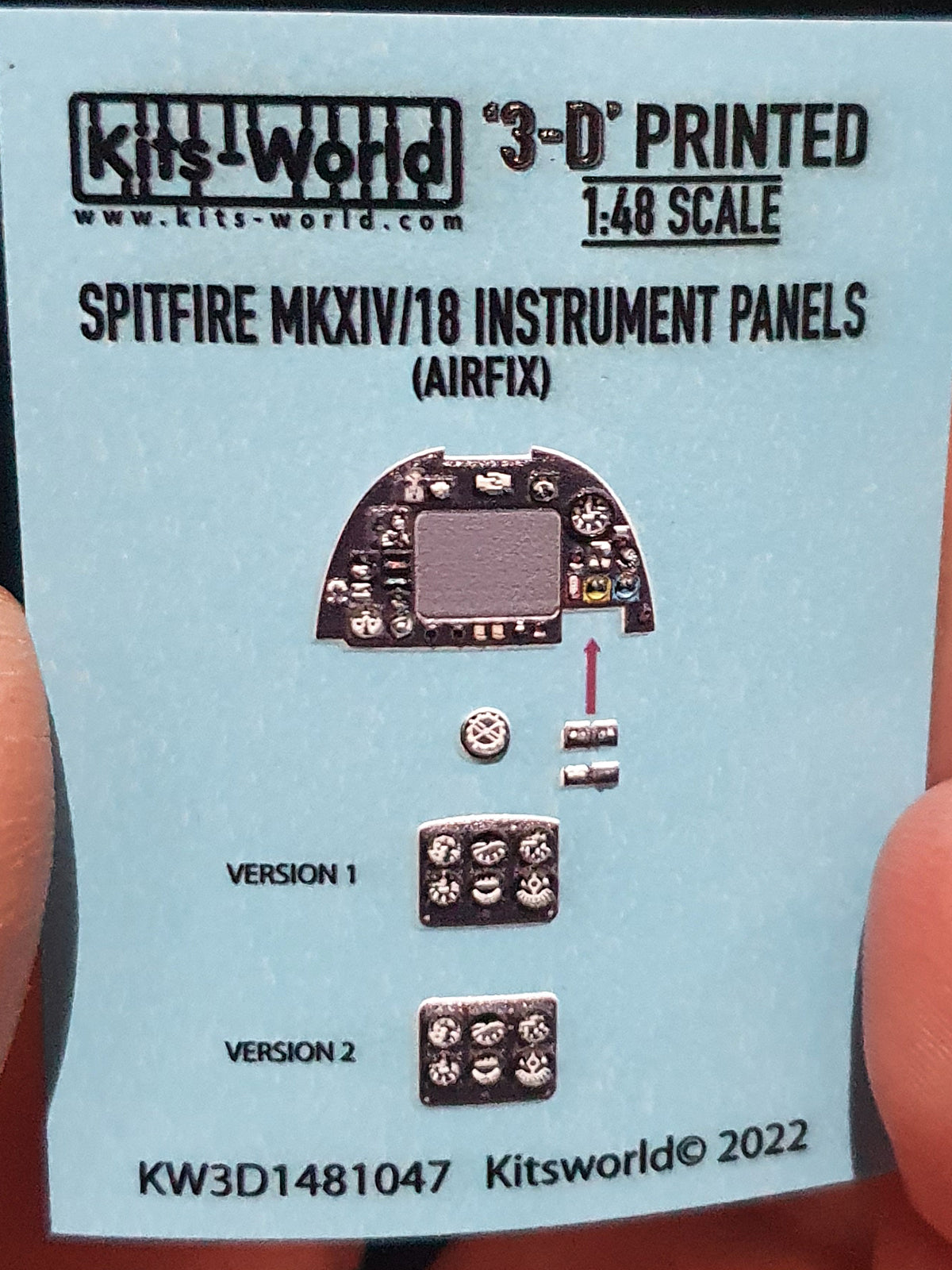 Kits-World 3D1481047 1:48 Full Colour 3D Decals - Supermarine Spitfire Griffon Mk.XIV/XVIII Cockpit Instrument Panel