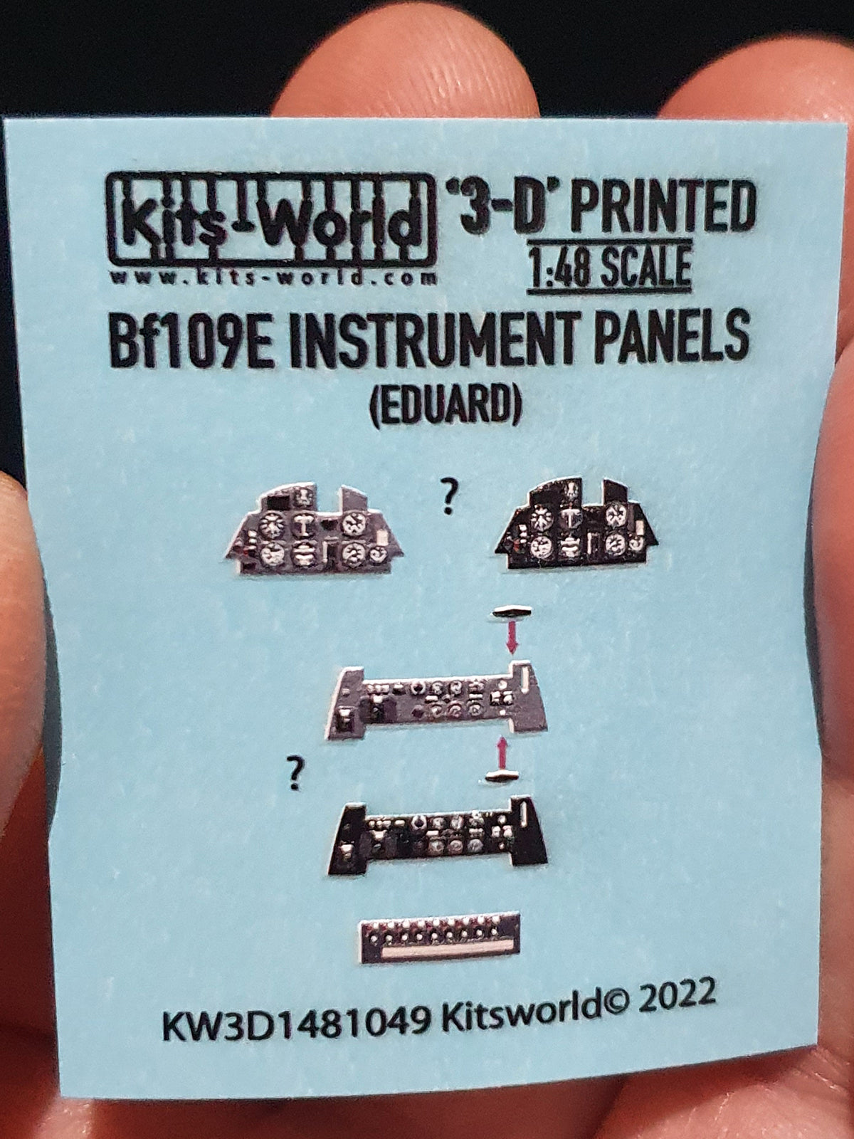 Kits-World 3D1481049 1:48 Full Colour 3D Decals - Messerschmitt Bf-109E Cockpit Instrument Panel