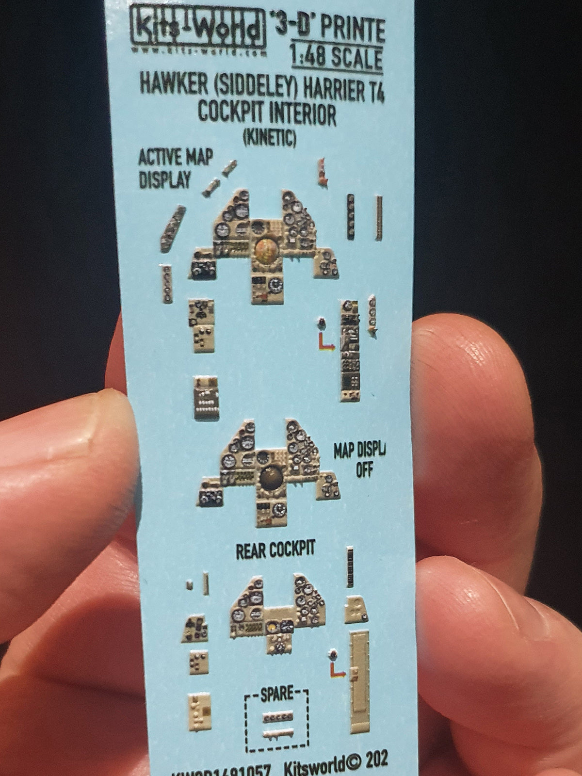 Kits-World 3D1481057 1:48 Full Colour 3D Decals - BAe Harrier T.4 Cockpit Instrument Panel