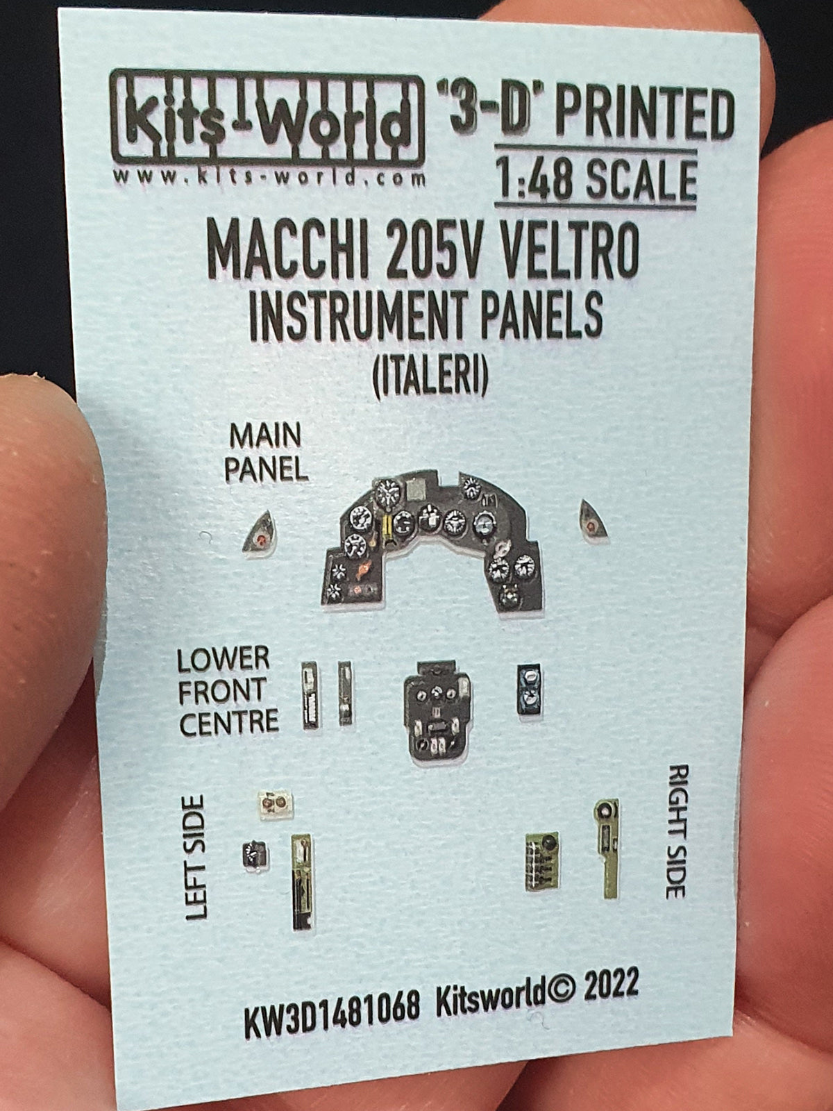 Kits-World 3D1481068 1:48 Full Colour 3D Decals - Macchi C.205 'Veltro' Cockpit Instrument Panel