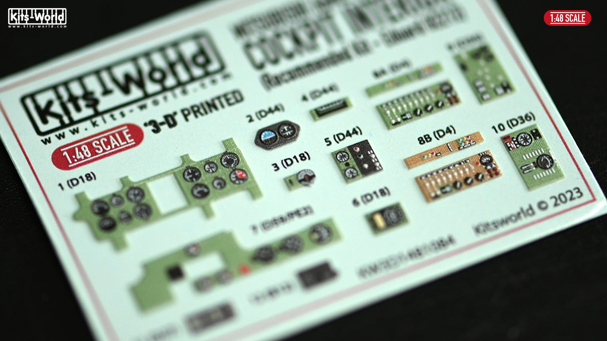 Kits-World KW3D1481084 1:48 Mitsubishi A6M2 Zero type 21 3D Full colour Instrument Panels